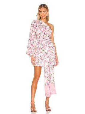 Bronx and Banco Pink Floral Fringe Mini Dress